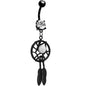 Crystalline Gem Black Dreamcatcher Belly Ring