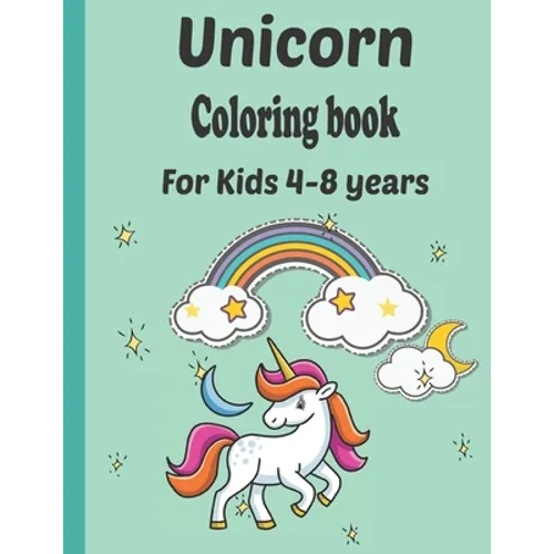 Unicorn coloring book For children 4-8 years: Activity book for home or travel/My first big page of unicorns (My first big coloring book) - Paperback