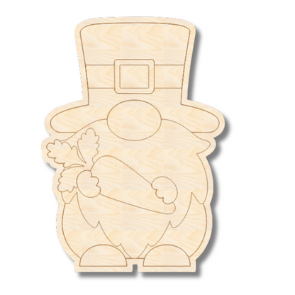 Unfinished Wood Etched Carrot Gnome Shape | Paint By Line Crafts | up to 30" DIY
