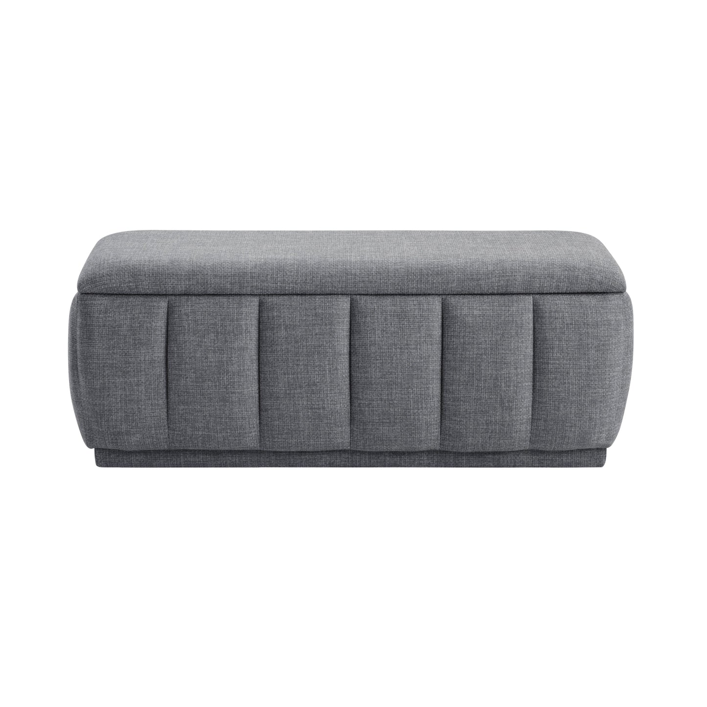 Storage Bench Modern Fabric Gray Plywood Frame No Assembly 47x18x18 In 300 LB