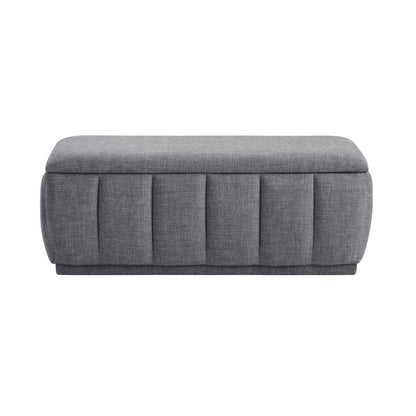Storage Bench Modern Fabric Gray Plywood Frame No Assembly 47x18x18 In 300 LB