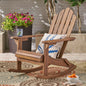 Acacia Wood Adirondack Rocking Chair Dark Brown 28.5x36