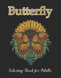 Butterfly Coloring Book for Adults: Hand drawn easy designs and large pictures of butterflies and flowers coloring book - Paperback