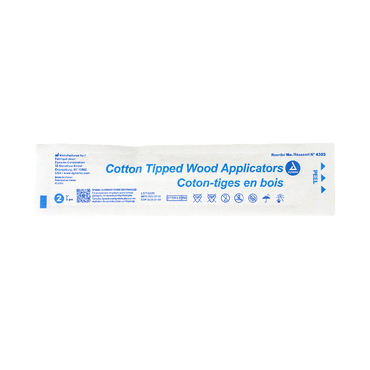Dynarex Cotton Tipped Wood Applicators - Sterile, in Pouch (2000 Count)