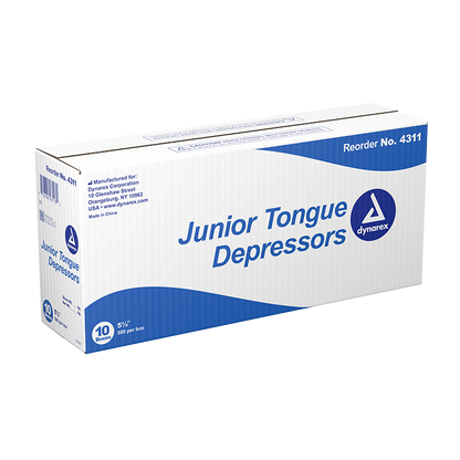 Dynarex Tongue Depressors Wood - Non-Sterile, 500ea/bx, 10bxs/cs (5000 Count)