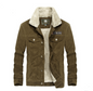 Stand collar corduroy men's loose large size jacket plus velvet thick coat