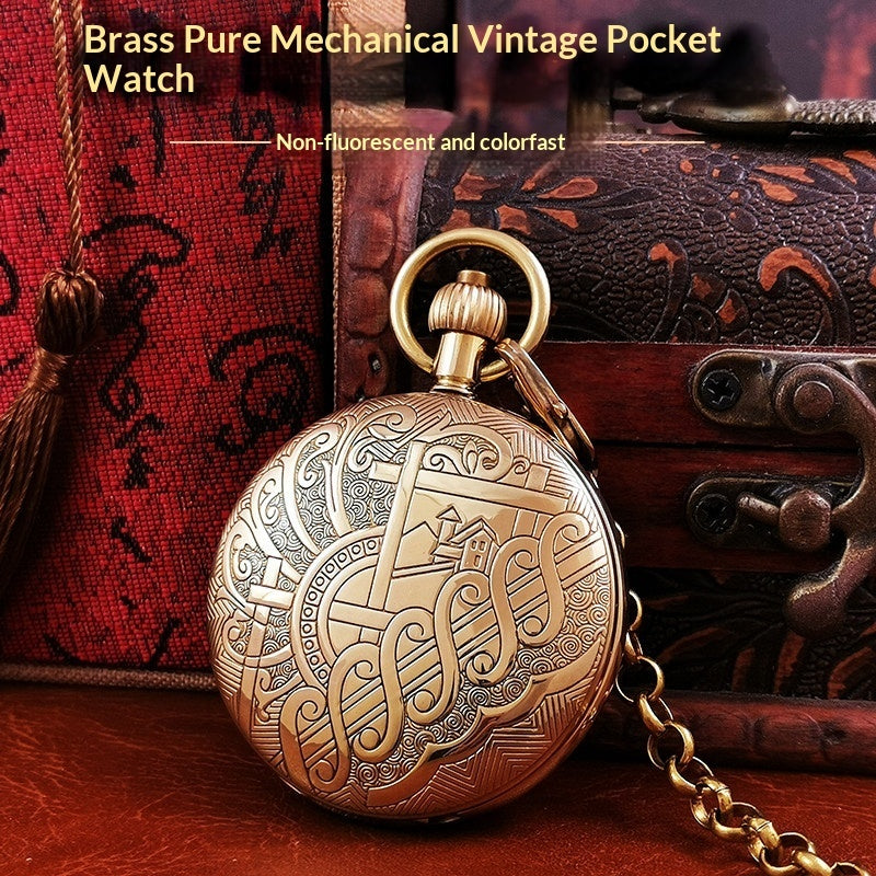All-Copper Fully Automatic Mechanical Pocket Watch