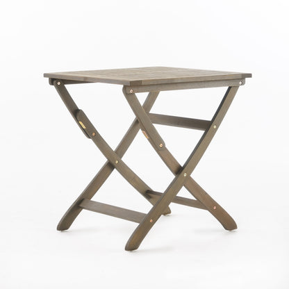 Outdoor Bistro Table Folding Acacia Wood Gray 25.5