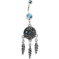 Blue Gem Woven Universe Dreamcatcher Belly Ring