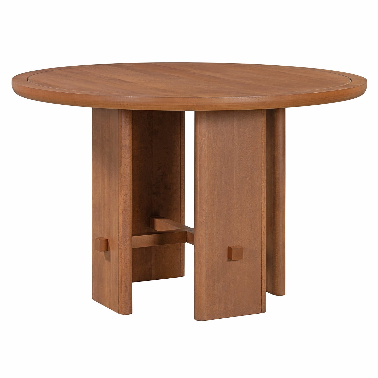 5-Piece Round Dining Table Set for 4, Minimalist Farmhouse Dining Table with 4