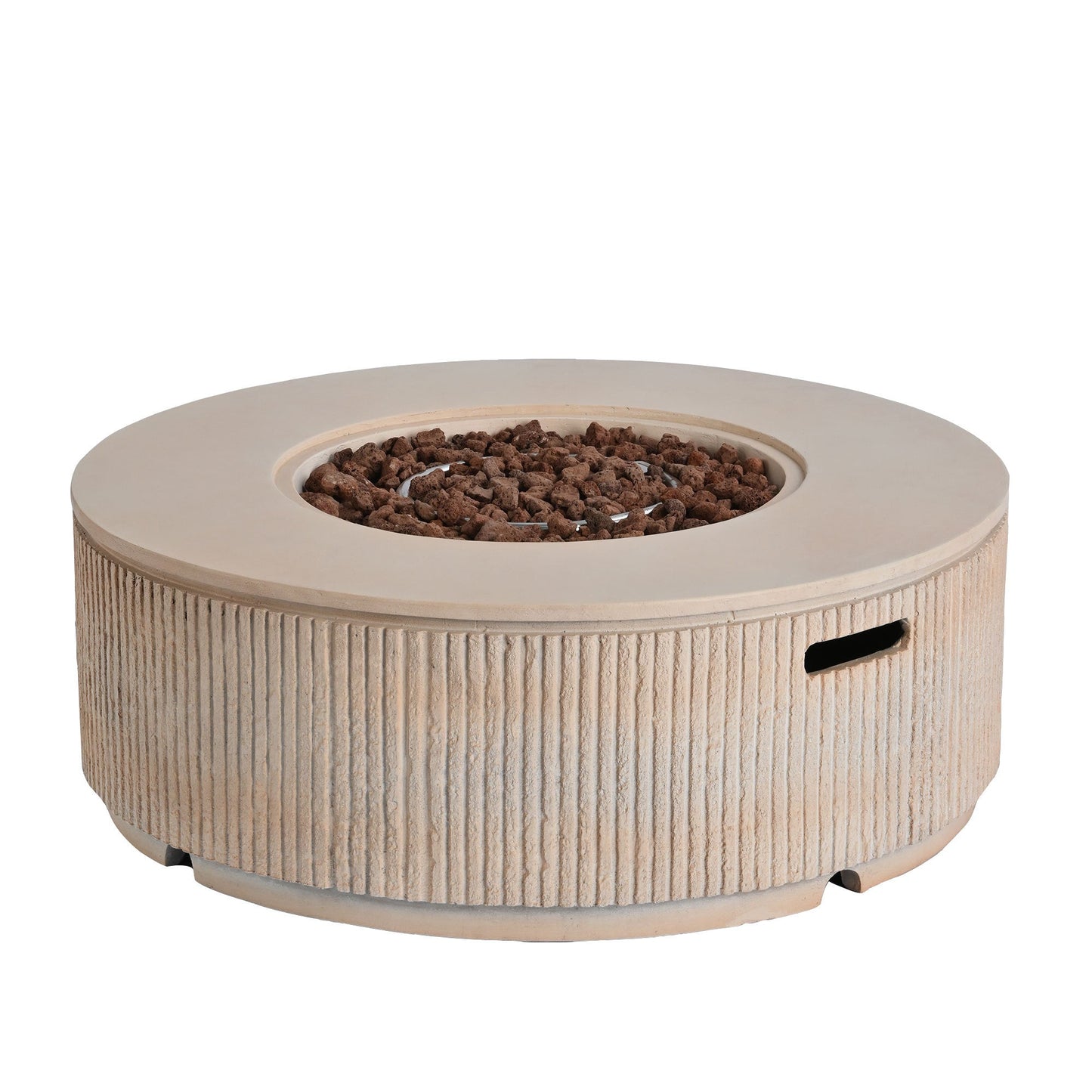 Fire Pit Propane Round MGO 50000 BTU with Tank Cover Table 38.19 In