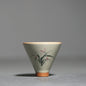 Ceramic Hand Painted Bamboo Hat-Shaped Small Teacup