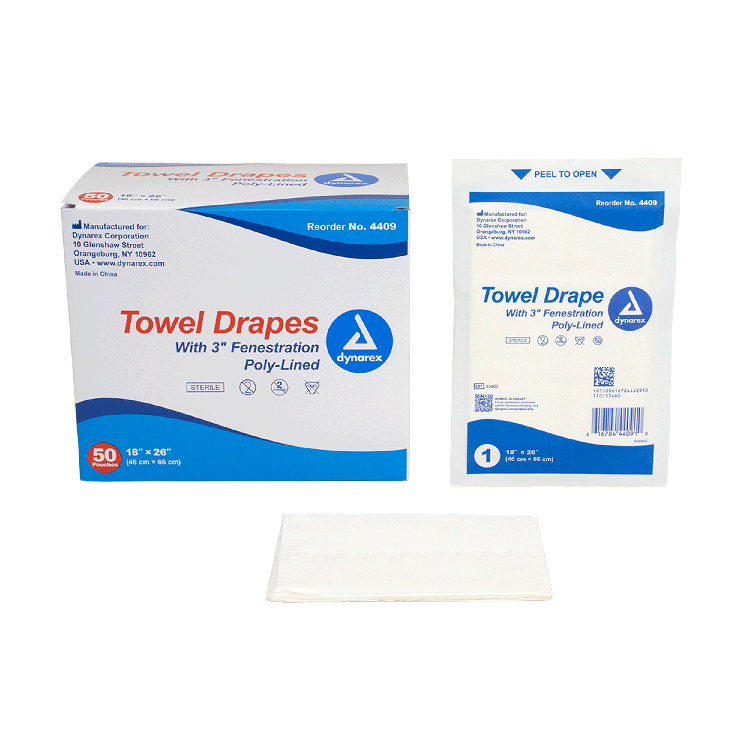Dynarex Disposable Towel Drapes Sterile - 50ea/bx, 6bxs/cs (300 Count)