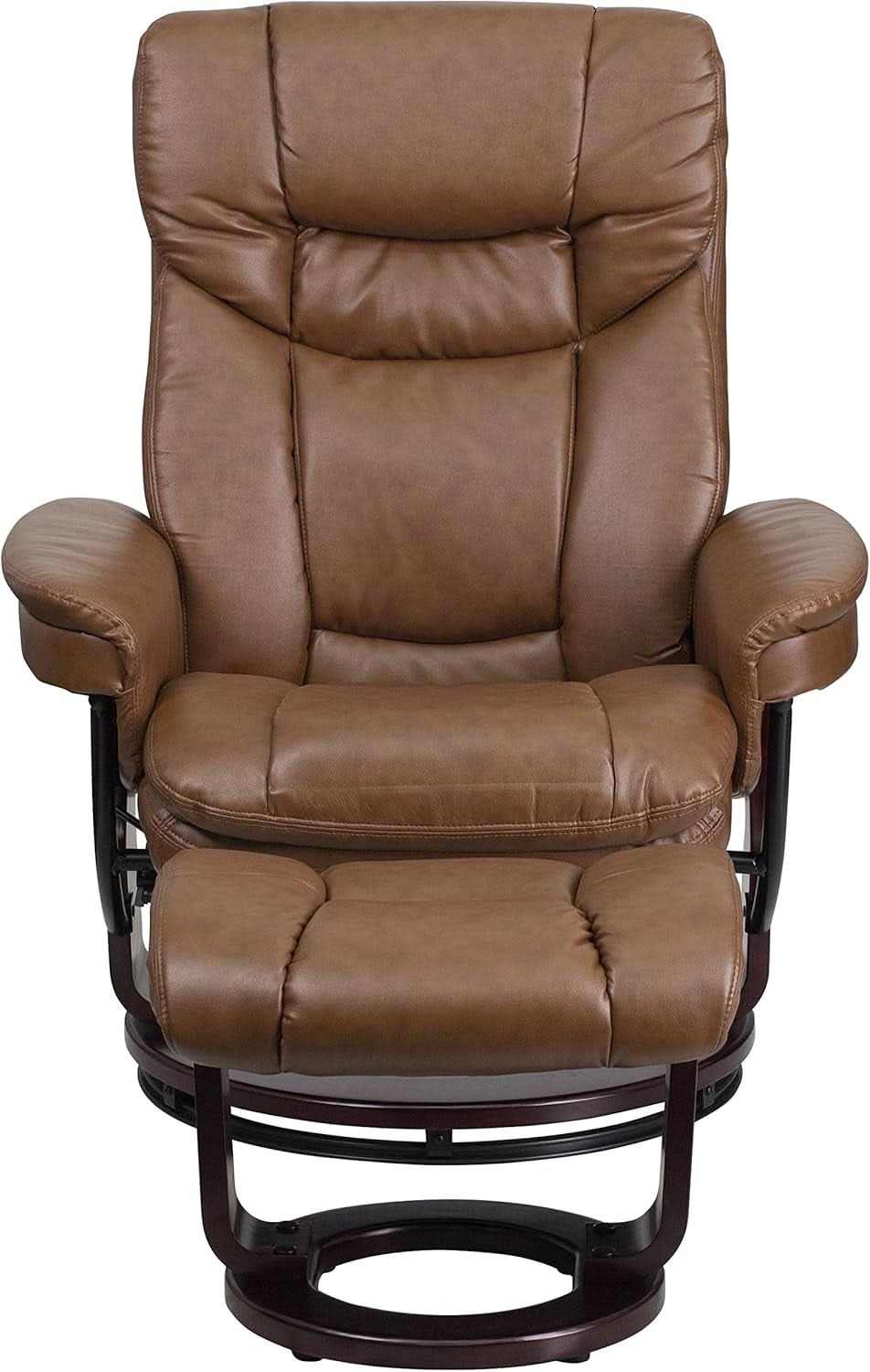 Leathersoft Recliner With Ottoman Palimino Swivel