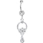 Clear Gem Infinite Flower Drop Belly Ring