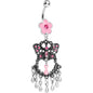 Pink Gem Butterfly Chandelier Belly Ring