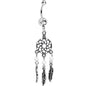 Clear Gem Antique Weave Dreamcatcher Belly Ring