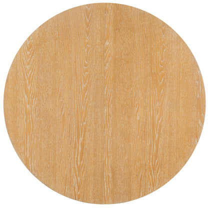 5-Piece Retro Functional Dining Table Set Extendable Round Table and 4