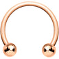 18G Rose Gold  Circular Horseshoe Barbell 3/8 3mm Ball