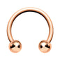 18G Rose Gold Circular Horseshoe Barbell 5/16 3mm Ball