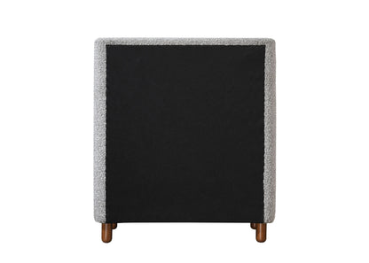Chest of Drawers Gray Boucle Fabric 4-Drawer Rubber Wood MDF 33x38 In