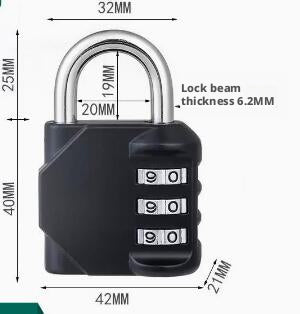 Mechanical combination lock-medium-black