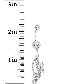 Clear Gem Swirling Bubbles Dangle Belly Ring