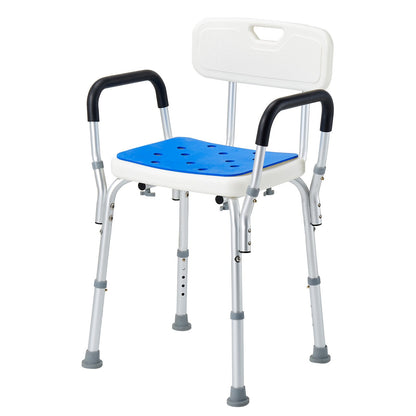 Shower Chair Bath Stool Aluminum 400 LB 6-Level Adjustable Head Holder