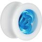 5/8 White Acrylic Aqua Metallic Rose Flower Plug