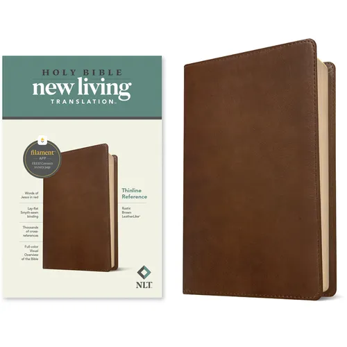 NLT Thinline Reference Bible, Filament Enabled Edition (Red Letter, Leatherlike, Rustic Brown) - Imitation Leather