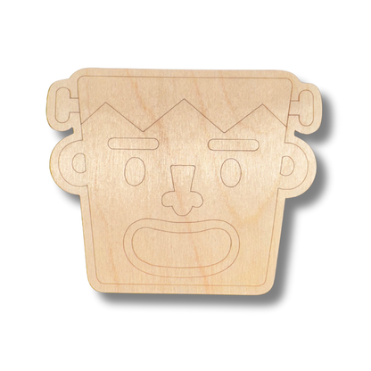 Unfinished Wood Etched Halloween Monster Shape | Paint By Line Crafts | up to 30" DIY
