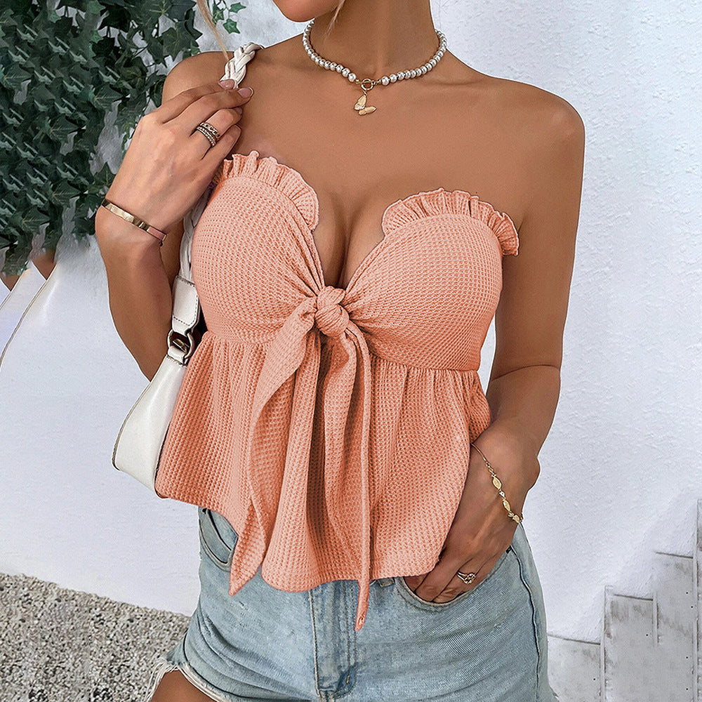 Women's New Sexy Bustier Tie-Waist Sleeveless Vest