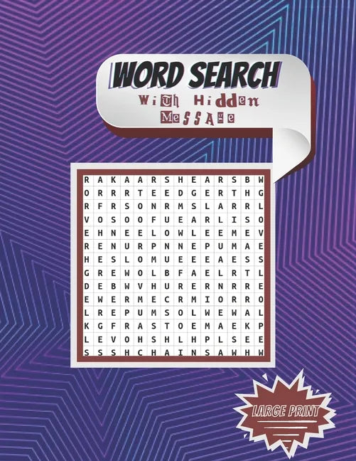 Word Search With Hidden Message Large Print: Fitness for your brain: Word Search With Hidden Message: Train your brain anywhere, anytime! - 218 Puzzle - Paperback