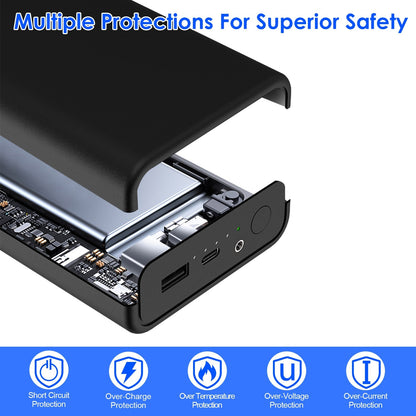 20000mAh 5V 2A Power Bank for Heated Jackets Vests Pants Gloves Scarves DC 7.4V 2A Heated Clothing Replacement Battery Pack for Men Women