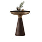 Tempered Glass Round Light Luxury Modern Solid Wood Side Table