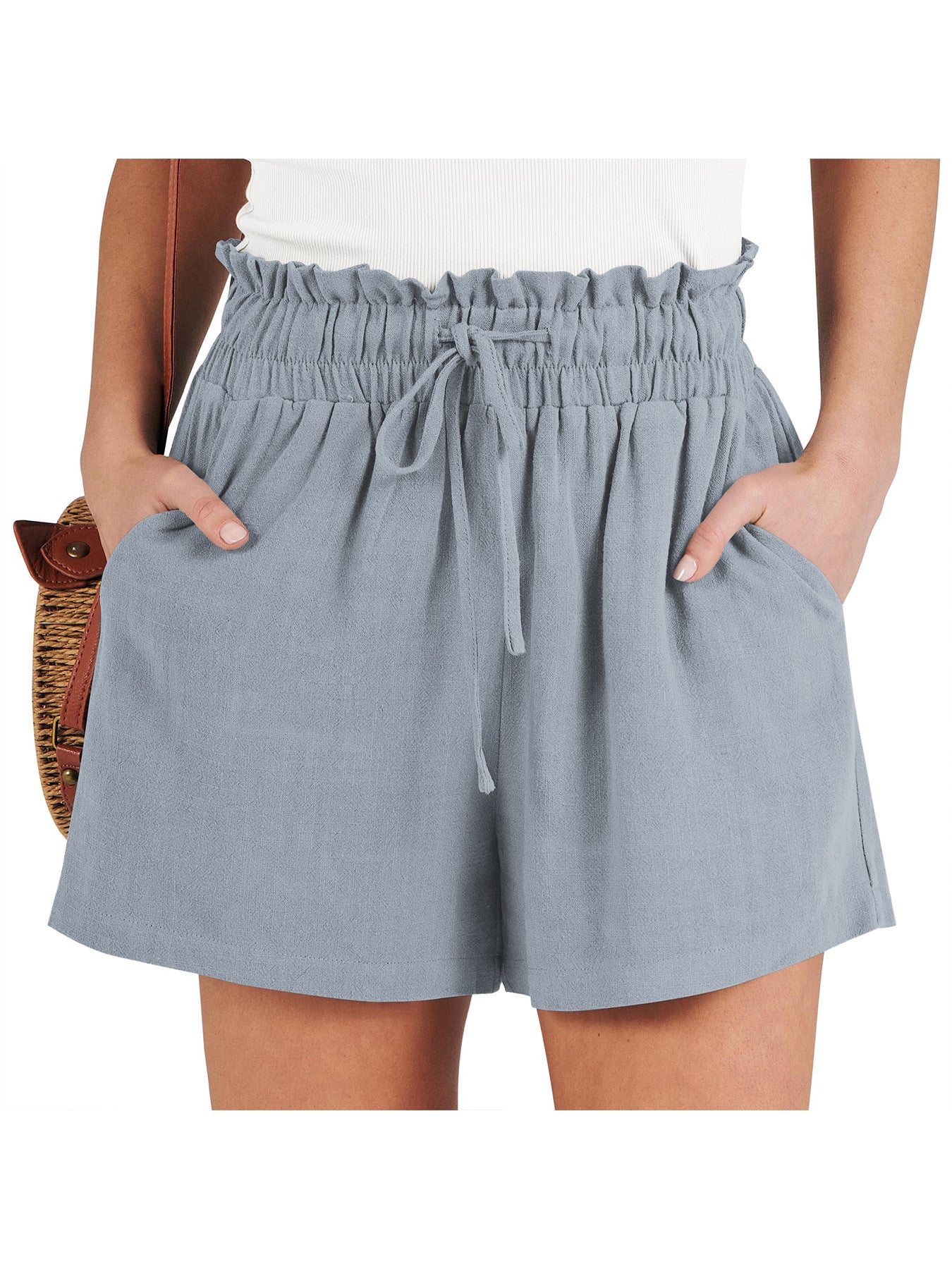 Solid-color Loose-fitting Casual Fashionable Shorts
