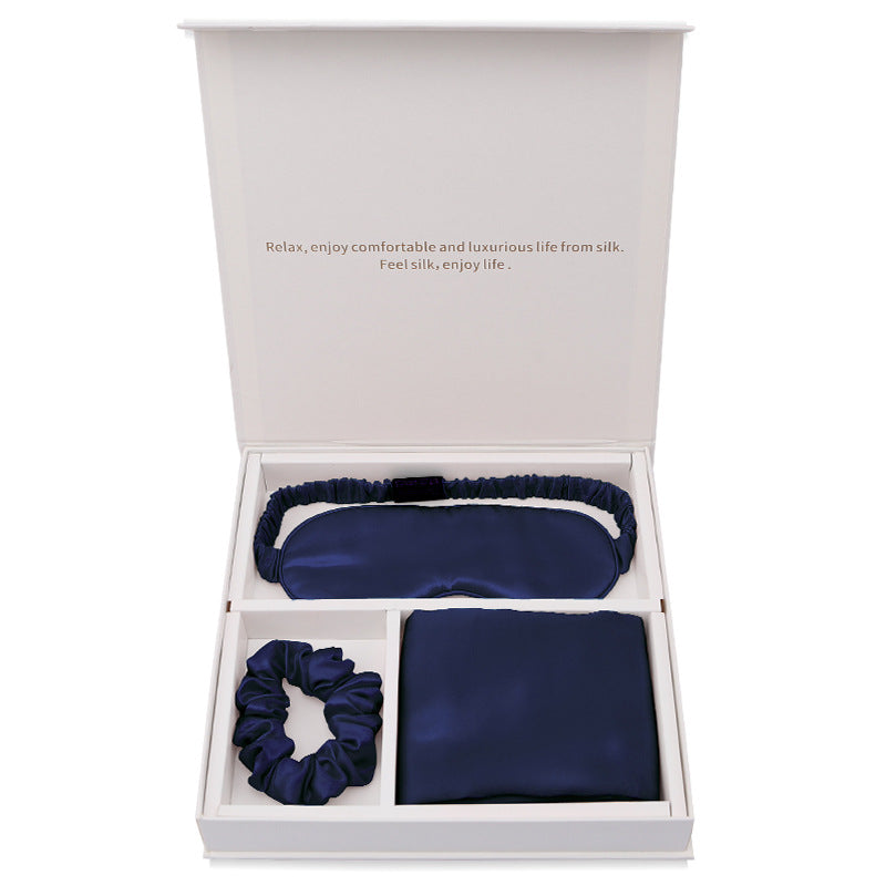 Silk Eye Mask Pillowcase Head Flower Gift Box