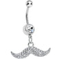 Crystalline Gem Paved Mustache Belly Ring