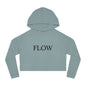 Cropped Hoodie Sweatshirt for Women with Cropped Design and Ribbed Cuffs