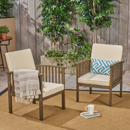 Outdoor Dining Set Acacia Wood 5 Piece Round Table