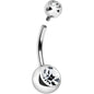 Internally Threaded Clear Double Gem Belly Ring 10mm