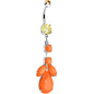 Orange Gem Neon Leaf Vine Dangle Belly Ring