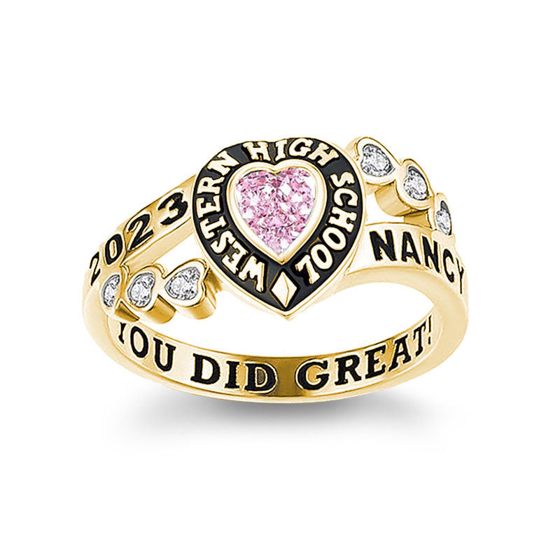 December Birthstone Engraved Ring