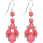 Clear Gem Pink Neon Bewitching Teardrops Chandelier Earrings