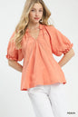 Umgee Cotton Gauze Ruffle Top