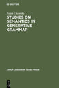 Studies on Semantics in Generative Grammar - Hardcover