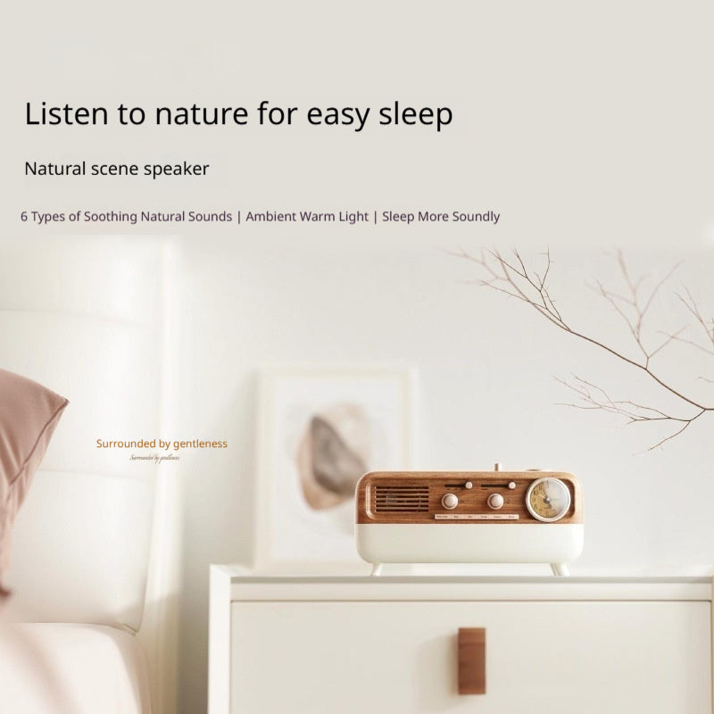 Retro Ambience Light Portable Alarm Clock Speaker