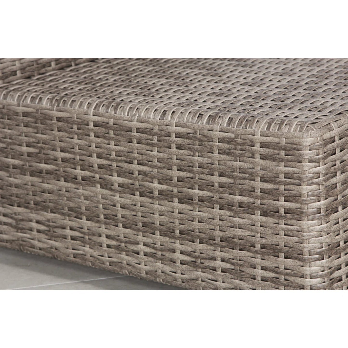 Outdoor Sectional Patio Set Wicker Gray Brown 7 Piece with Glass Table Seats 4