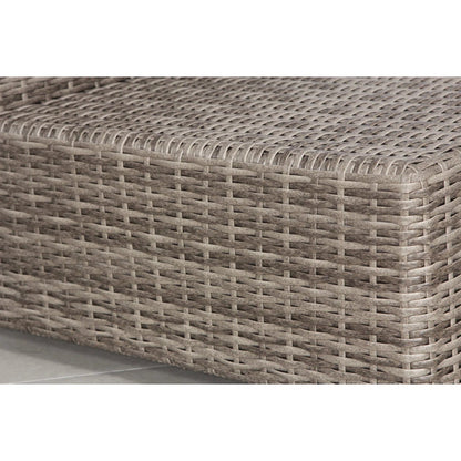 Outdoor Sectional Patio Set Wicker Gray Brown 7 Piece with Glass Table Seats 4