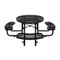 Large 46-Inch Heavy-Duty Round Outdoor Steel Picnic Table With Umbrella Hole (SAK96428)